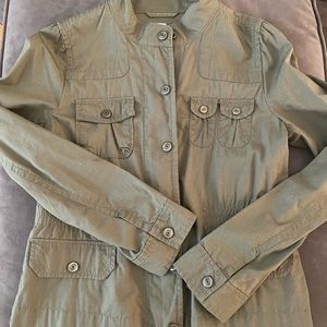 LOFT Army green utility jacket size Small